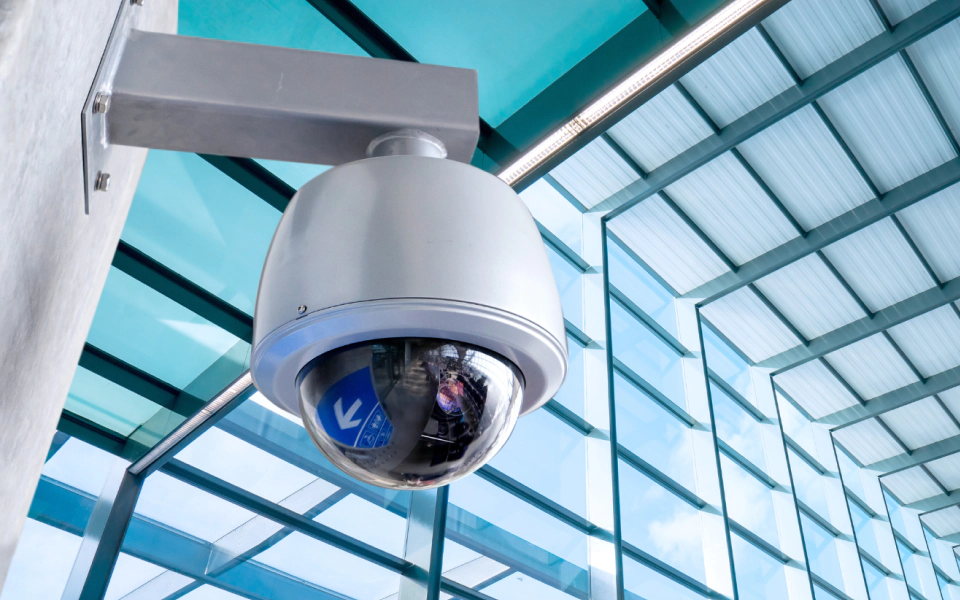 a newly installed security camera